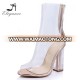 2017 New Fashion Fancy Summer Peep Toe Perspex PVC Transparent High Heels Ankle Clear Boots For Women