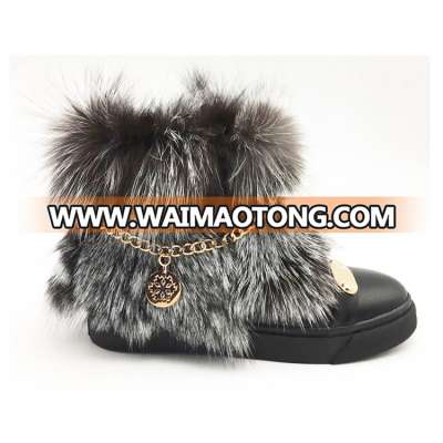 Factory price fashion flat women fur boots